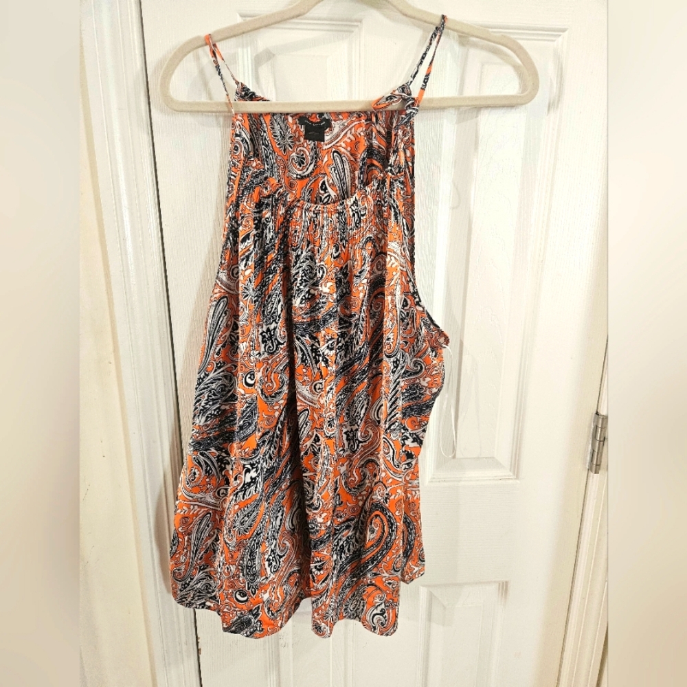 Ann Taylor Pink and Blue Camisole Relaxed Asymmetrical